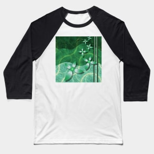 Emerald Scrapbooking Fractal Floral Baseball T-Shirt